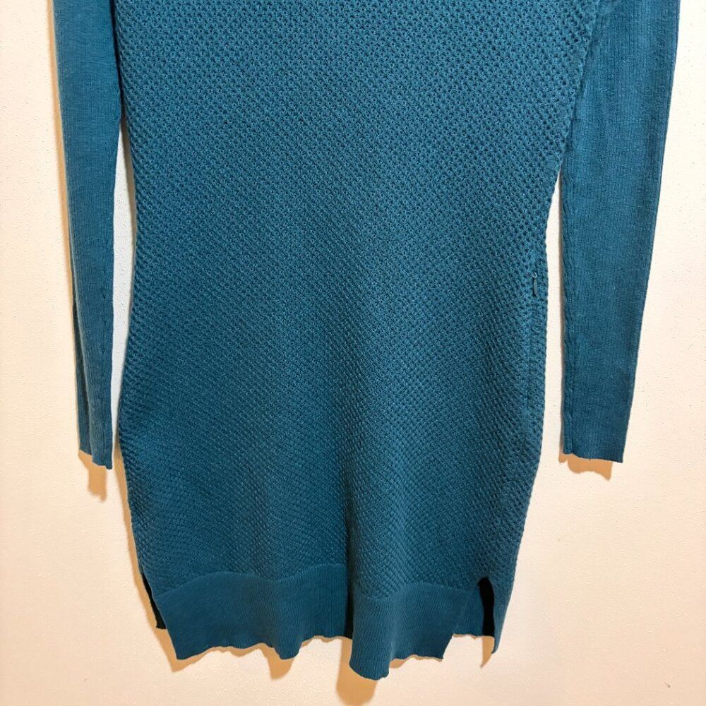 Title Nine Size S Small Woolicious Waffle Sweater Dress Dark Teal Blue - Picture 13 of 13